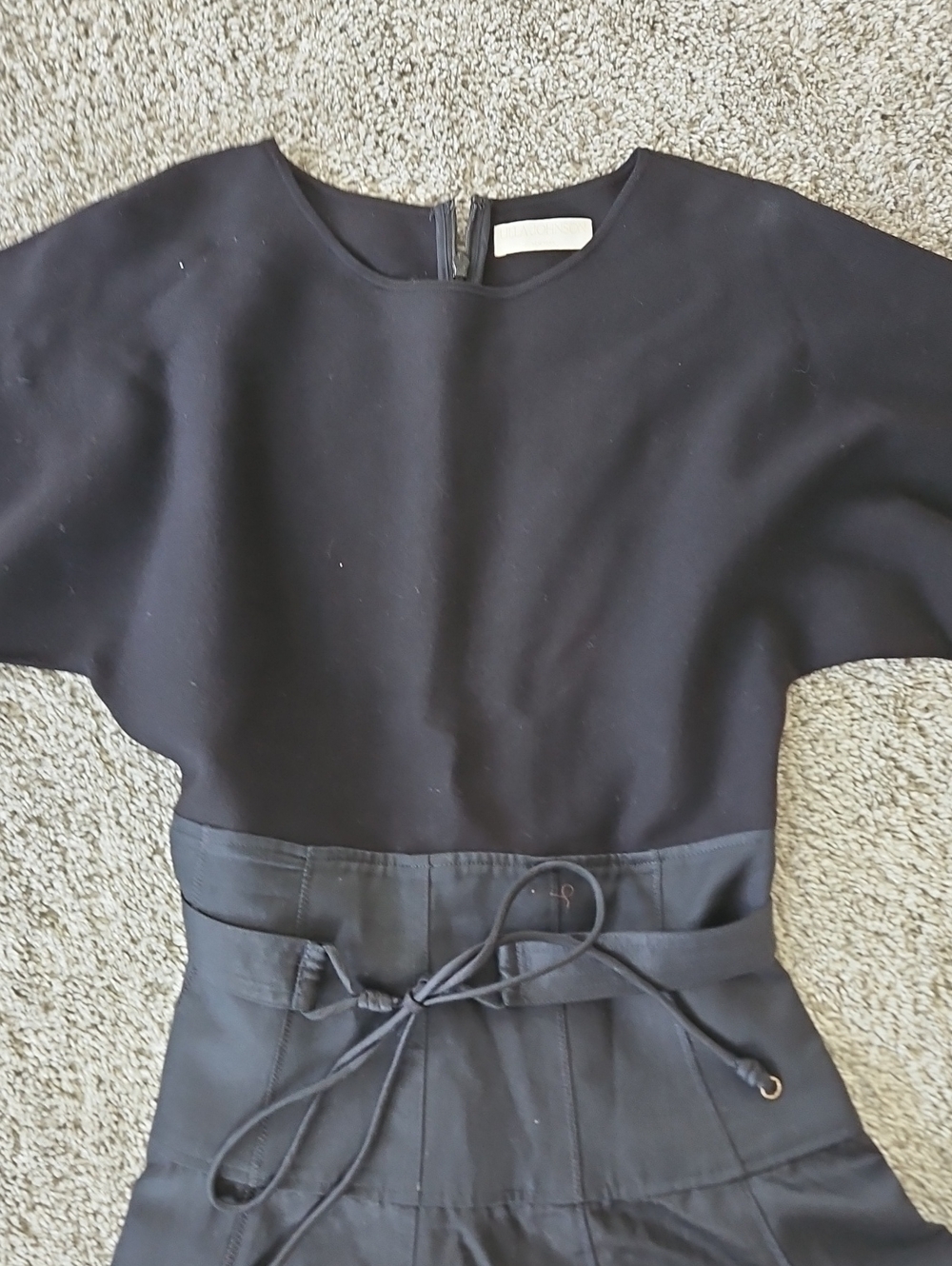 Ulla Johnson Black Crewneck Dress with Back Zip 8 - Picture 4 of 13